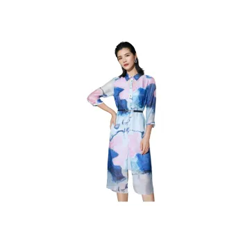 BBLLUUEE Long Sleeved Dress Women's Pink Blue