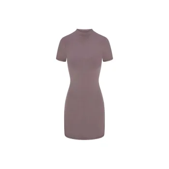 SKIMS SS24 Summer Collection OUTDOOR MOCK NECK MINI DRESS Short Sleeved Dress Women's ZINC/Zinc