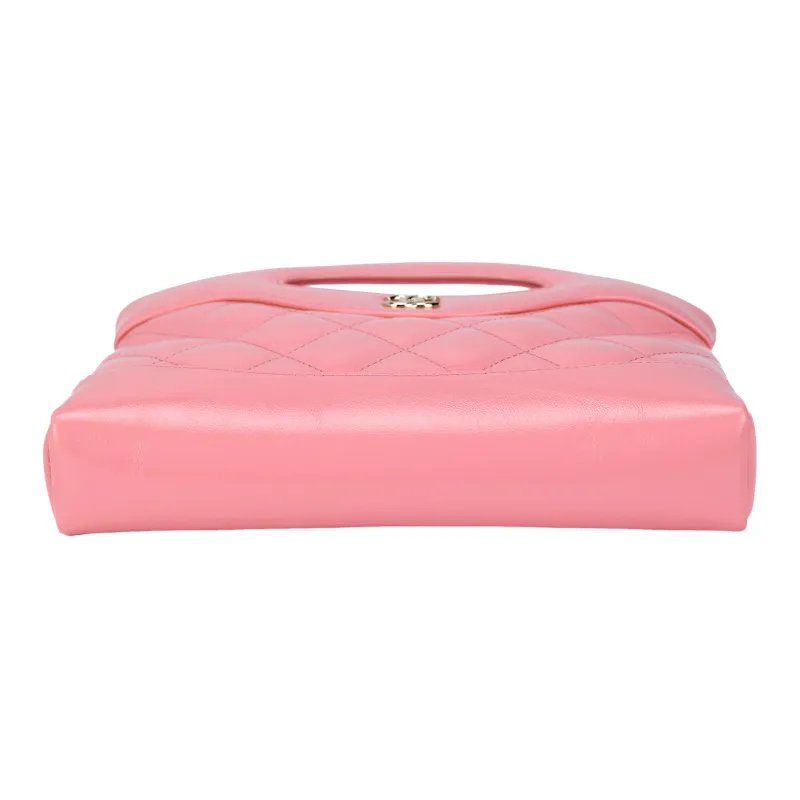 CHANEL Waxed Lambskin Shoulder Bag, Crossbody Bag, Handbag Mini Women's Pink-3