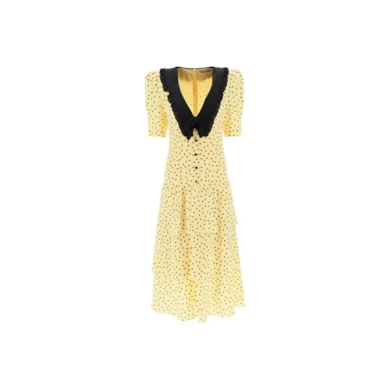 Alessandra Rich Short-Sleeved Dresses Women's Yellow-0