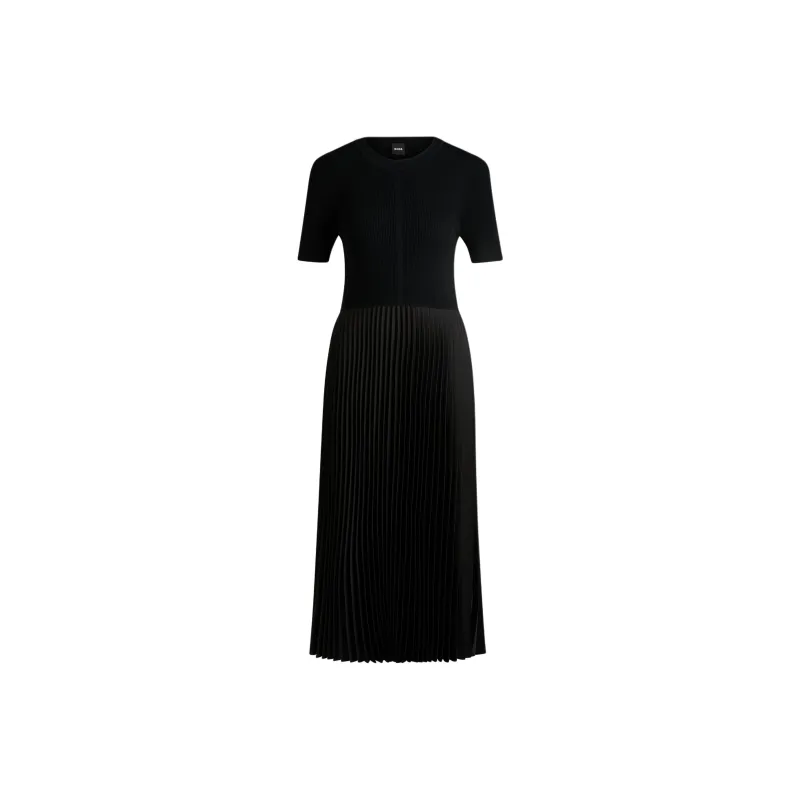 HUGO BOSS FW24 Short Sleeved Dress Women's Black-0