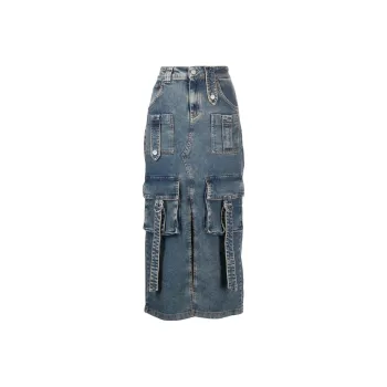Blumarine Multiple-pocket Denim Corset Top