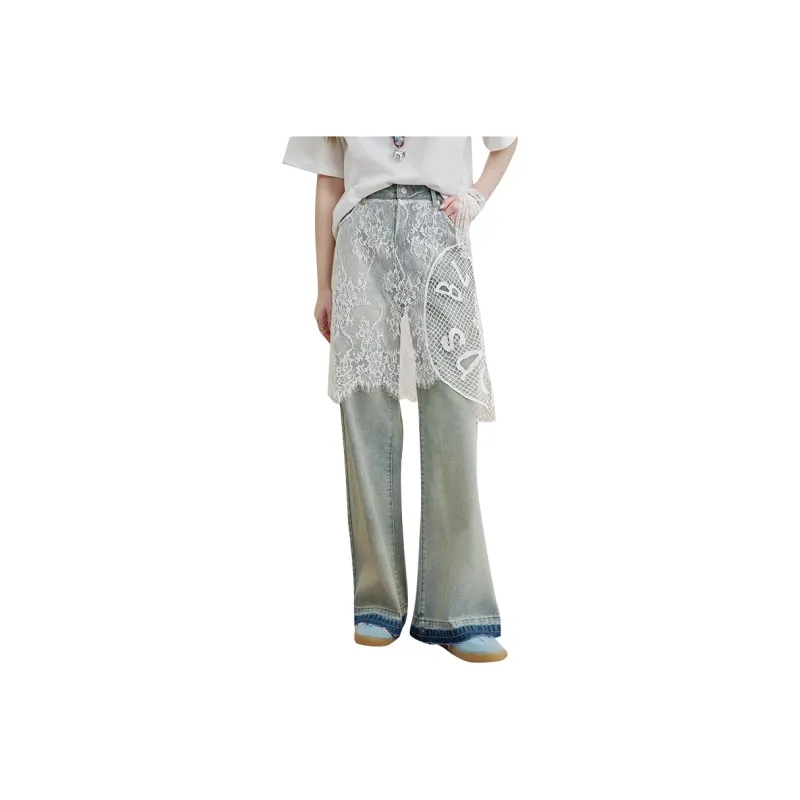 ELF SACK Jeans Women's Lace Light Blue-0