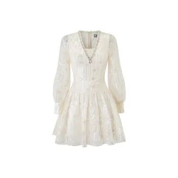 Misi Camii Long Sleeved Dresses Women's Apricot