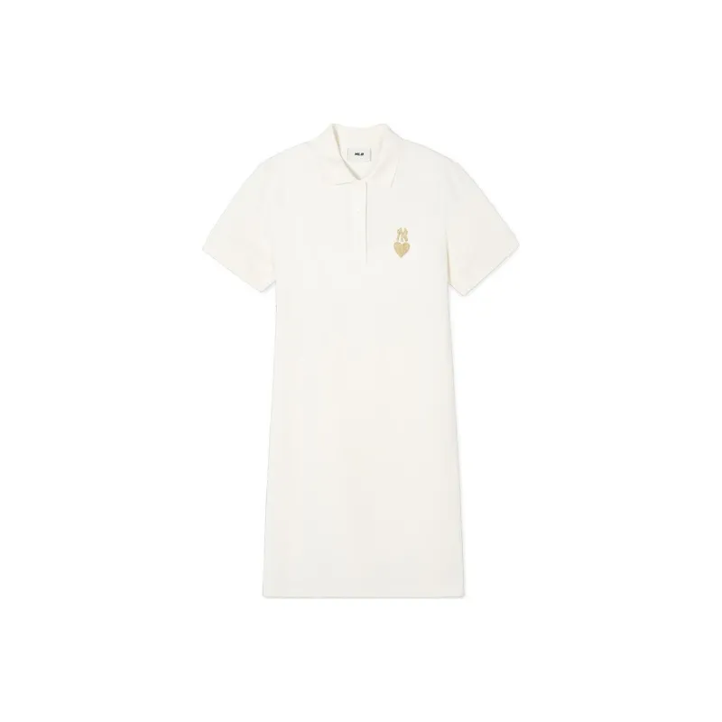 MLB Short Sleeved Dresses Women's Cream White-0