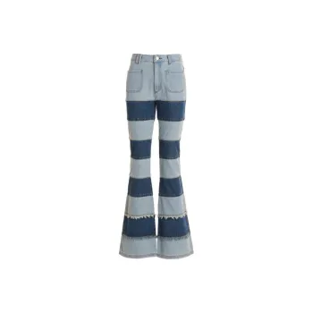 ANDERSSON BELL Mahina Patchwork Stripe Wide Leg Jeans