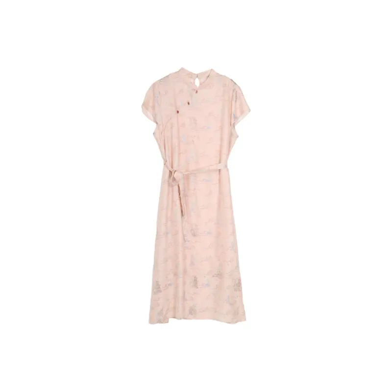 SETIROM Short Sleeved Dresses Women's Pink-0