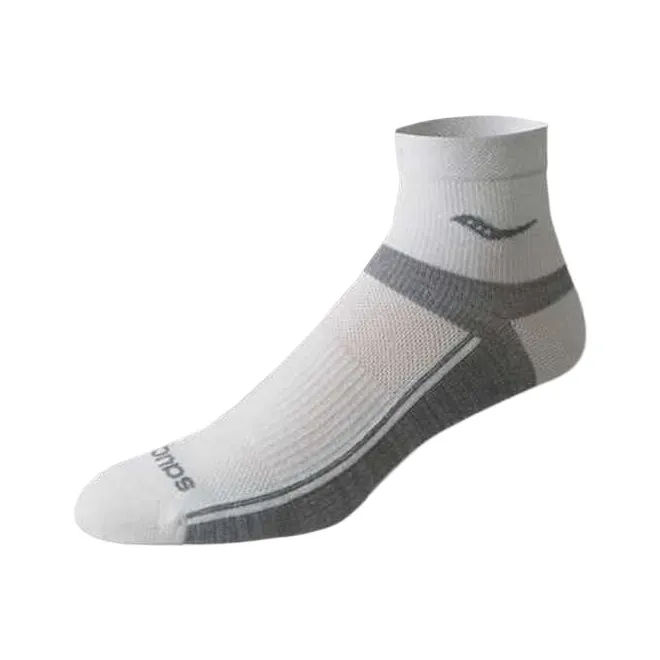 Saucony Inferno Ultralight Quarter Ankle Socks Unisex 3 Pack Gray-1