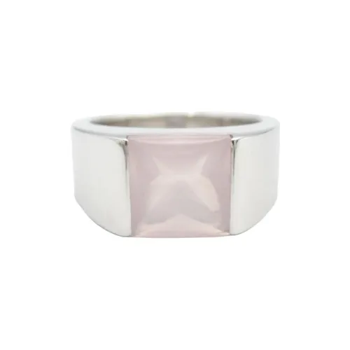 CARTIER 18K White Gold, Pink Crystal Rings Women's Silver
