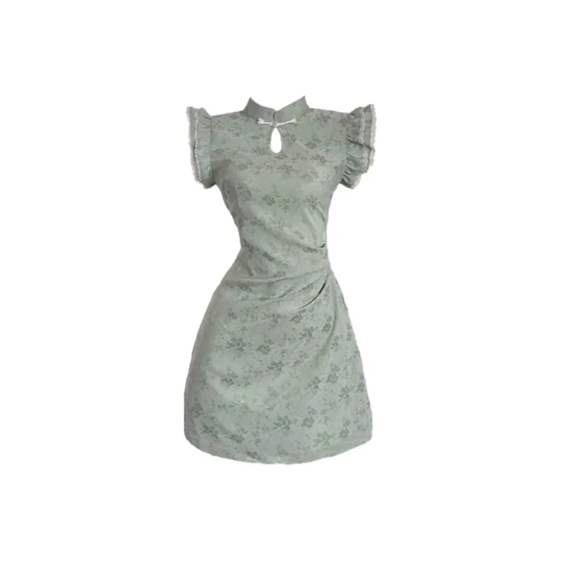 Incolore Short Sleeved Dresses Women's Green-0