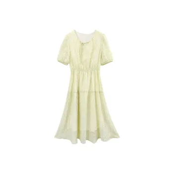 A Paradise For Awakening Short Sleeved Dresses Women's Green