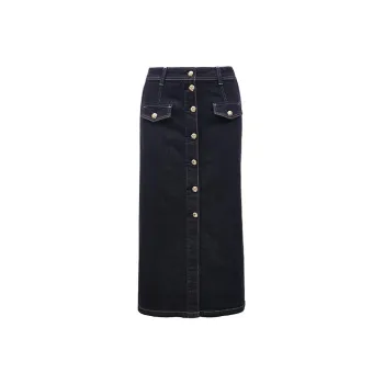 ONLY Denim Long Skirts Women's J37 1000 Washed Blue Denim 1000JEANS BLUE