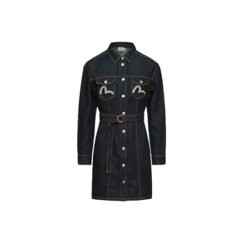 EVISU Long Sleeved Dresses Women's Denim Blue