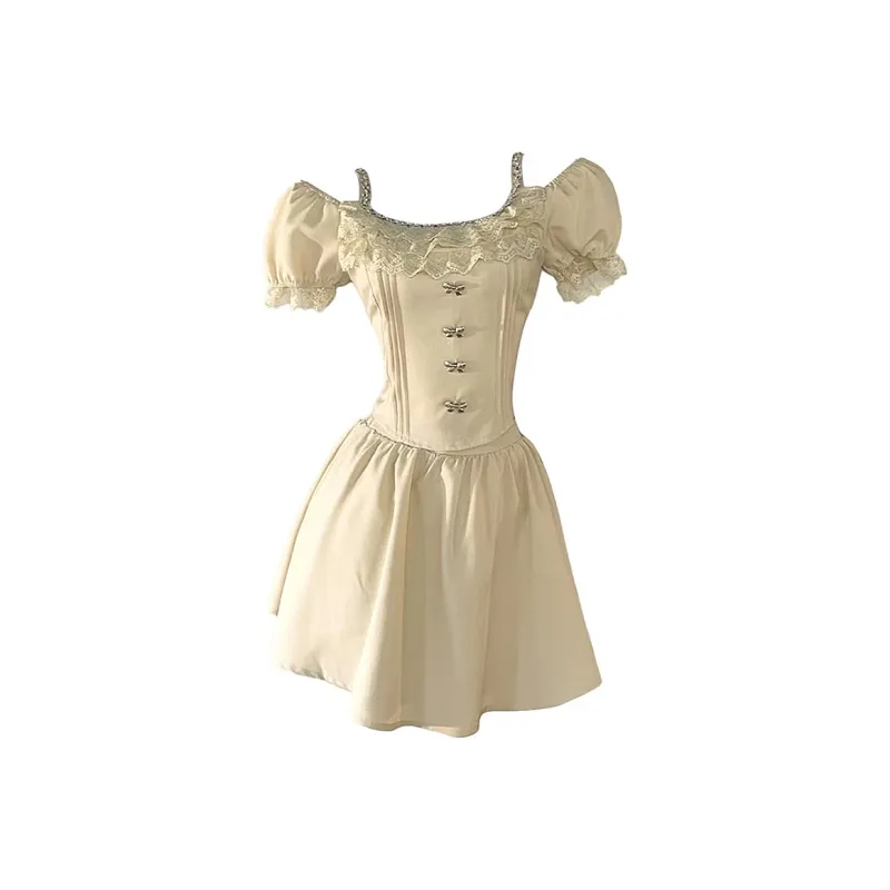 JOSR Short Sleeved Dresses Women's Yellow-0