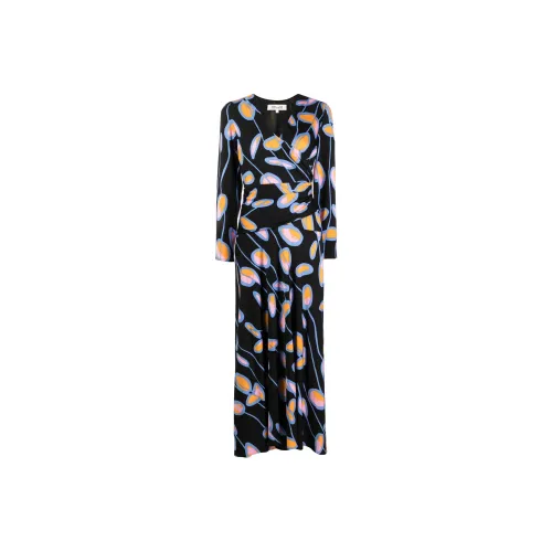 DVF 블랙 여성 긴팔 원피스