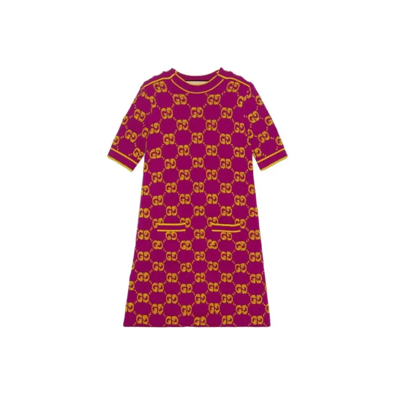 GUCCI SS23 Short Sleeved Dresses Women's Purple-0