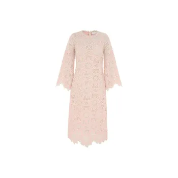 Zimmermann Ottie Scallop Edge Lace Midi Dress