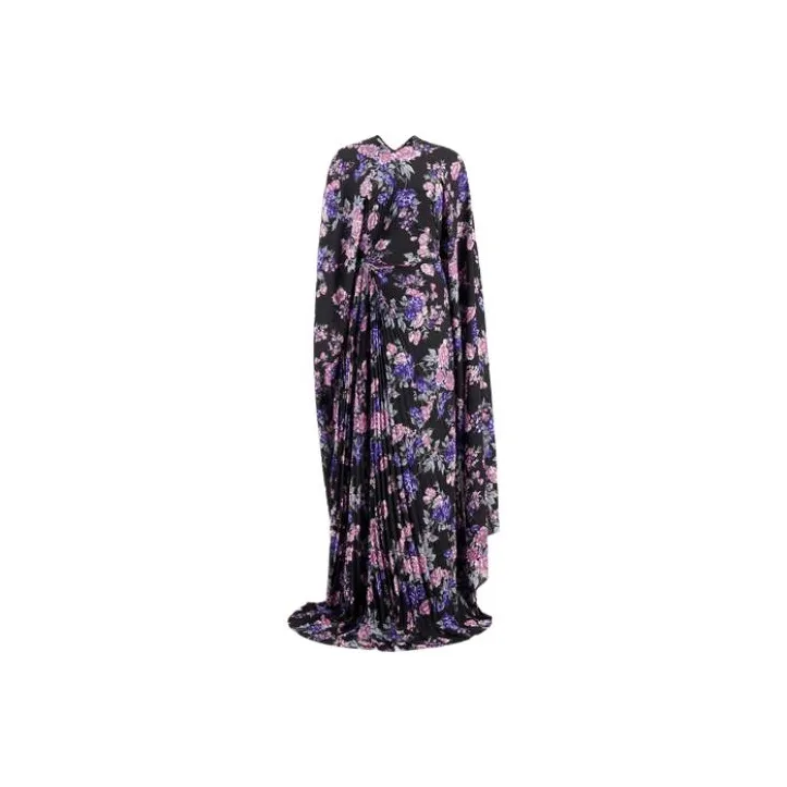 Balenciaga Floral print Pleated Maxi Dress-0