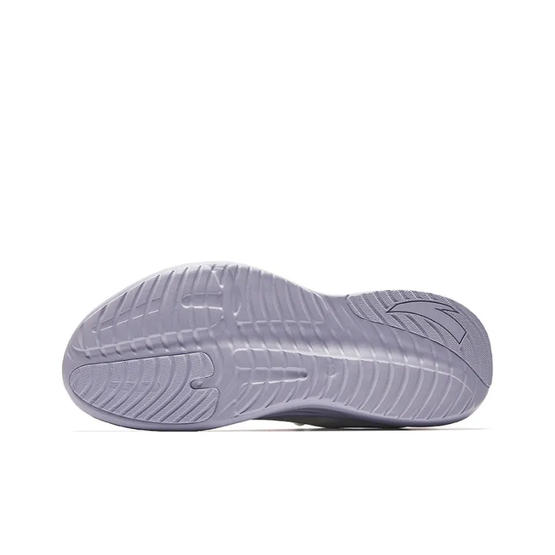 Anta Rebound Height Increase Lightweight Breathable Low Top Training Racing Running Shoes Women's White Purple-4