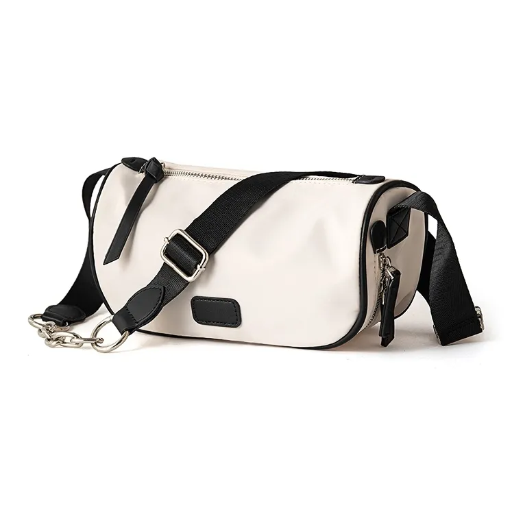 Vigno Oxford One Shoulder Small Square Bag Women's Black/Ecru-1