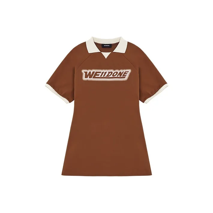 WE11DONE Short Sleeved Dress Women's Brown-0