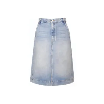 KHAITE Charlene Slit Detailed Denim Skirt