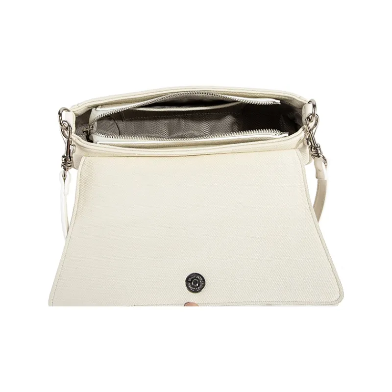 MACKJANICE PU Shoulder Bag Women's Embroidered White/Coffee-4