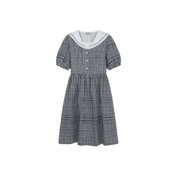 Teenie Weenie Short Sleeved Dresses Women's Color Blocking
