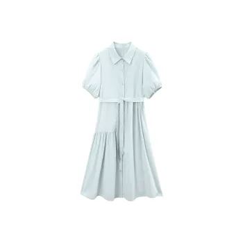 A Paradise For Awakening Short Sleeved Dress Women's Blue Green