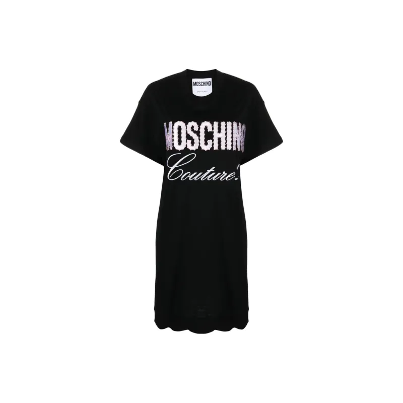 MOSCHINO Short Sleeved Dresses Women's Black-0