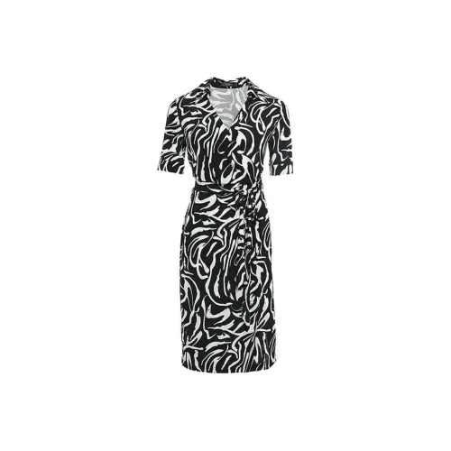 BESIONIA SS24 Short-Sleeved Dresses Women's Black White