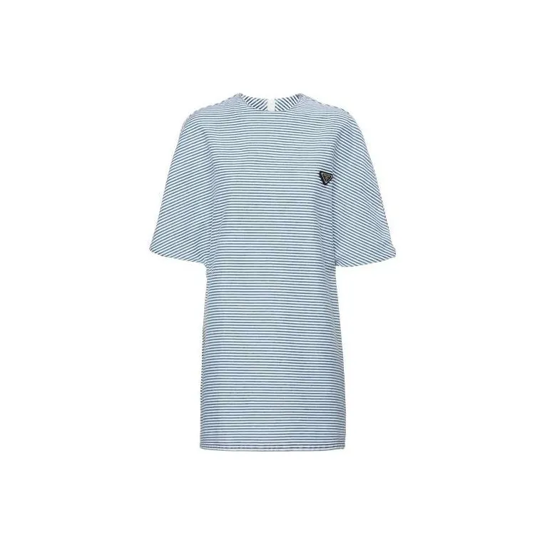 PRADA Short-Sleeved Dresses Women's Denim Blue-0