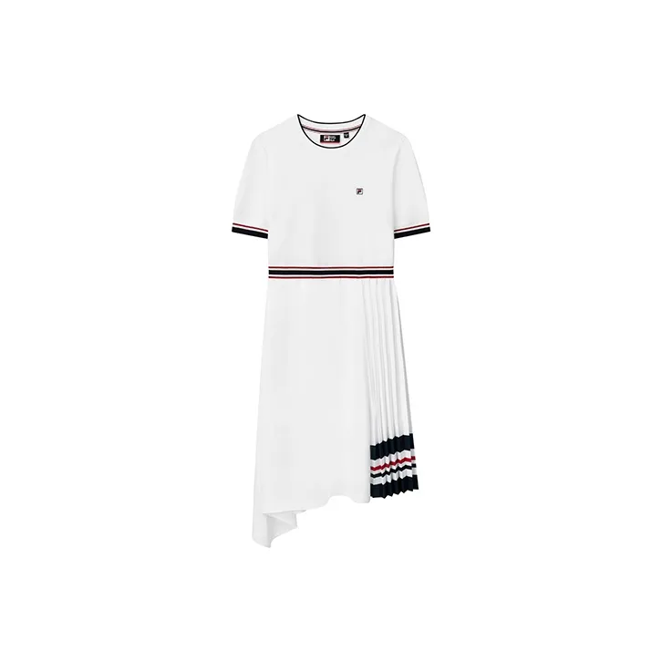 FILA Short Sleeved Dress Women's Standard White-0