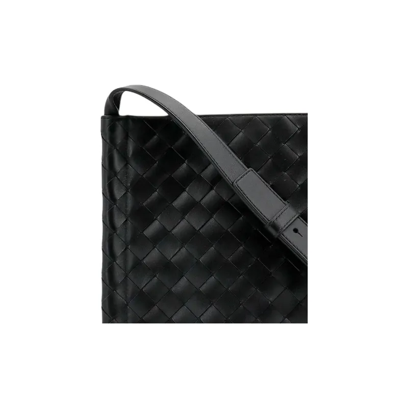 Bottega Veneta Leather Crossbody Bag Shoulder Bag Women's Black-4