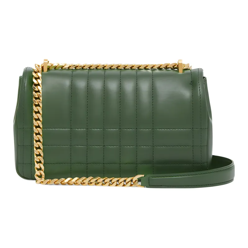 Burberry Lola Bag Lambskin Crossbody Bag, Shoulder Bag Trumpets Women's Dark Emerald Green-3