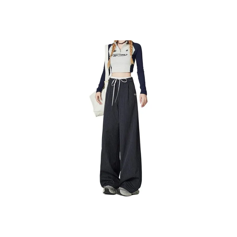 FOREVER 21 Casual Pants Unisex Blue Stripes-0