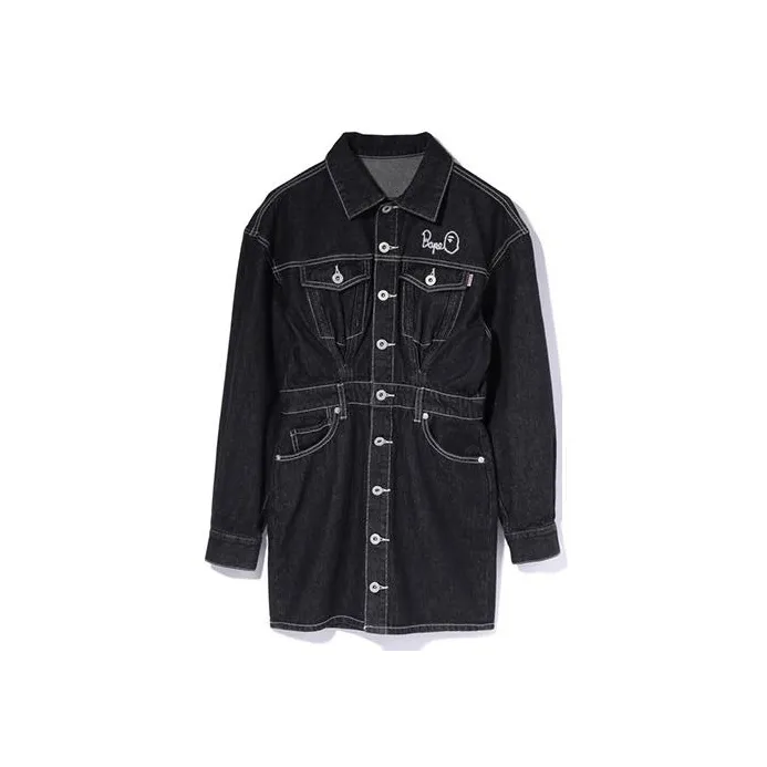 A BATHING APE Bape Long Sleeved Dresses Women's Black-0