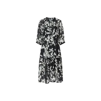 JZ. ANNAKRO Short Sleeved Dress Women's Floral Black