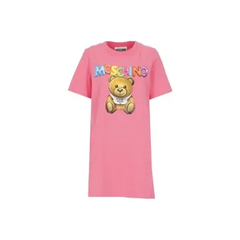MOSCHINO Logo Printed Crewneck T-Shirt Dress