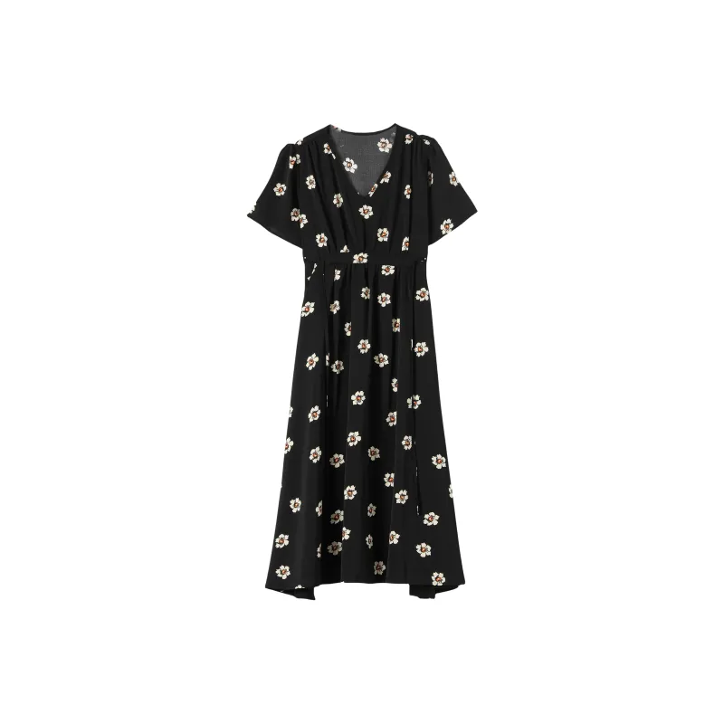 IQC Short Sleeved Dresses Women's Black-0