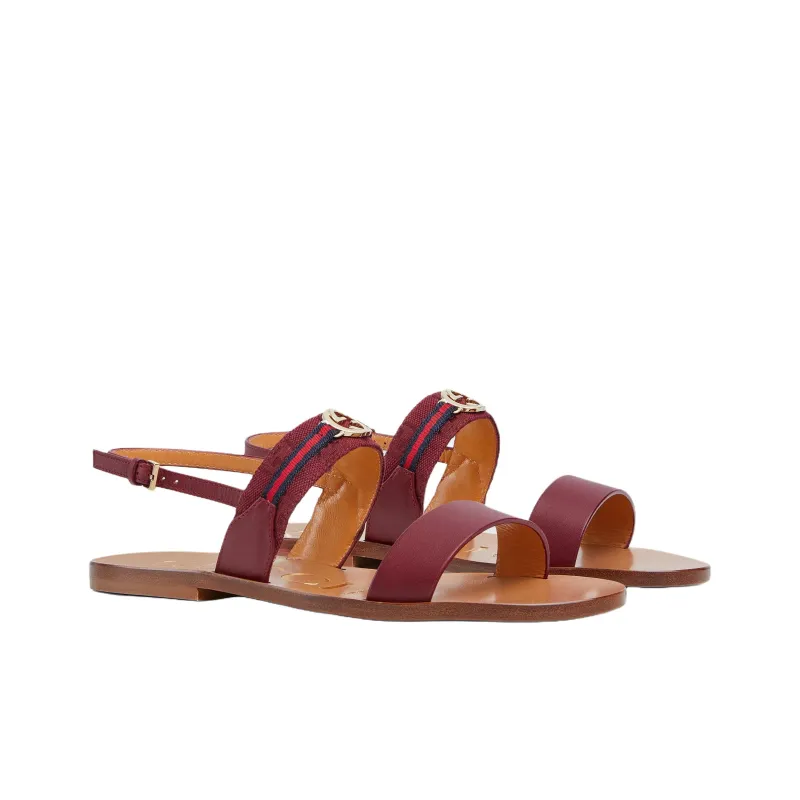 GUCCI Interlocking One Strap Sandals Women's Red-2