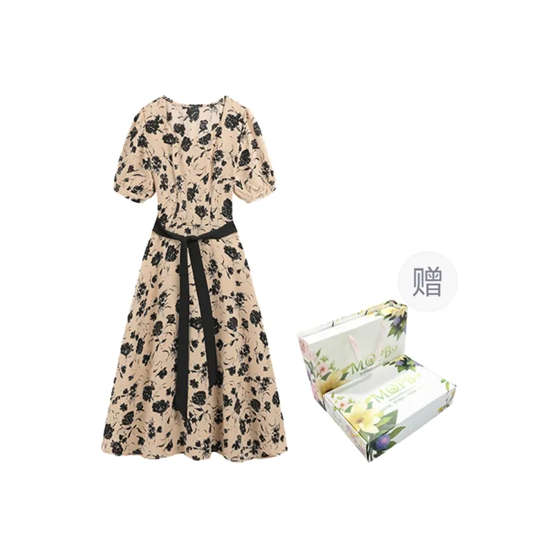 MOPB Short Sleeved Dress Women's Gift Box Set Included Floral-4
