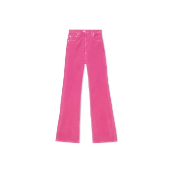 GANNI Logo Patch Corduroy Flared Trousers