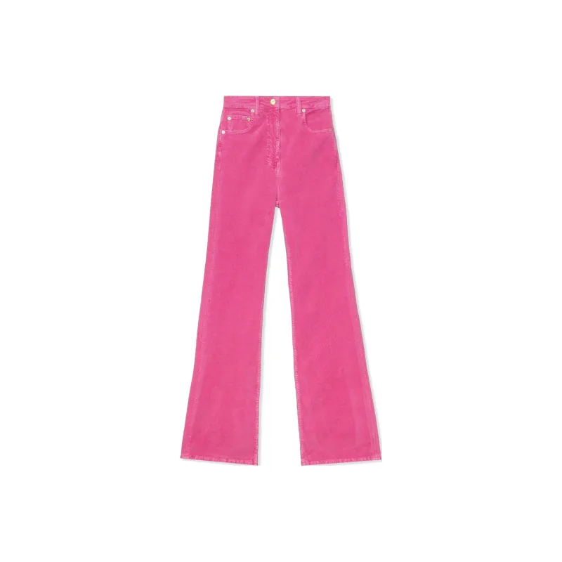 GANNI Logo Patch Corduroy Flared Trousers-0