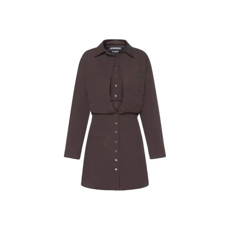 Jacquemus Long-Sleeved Dresses Women's Brown-0
