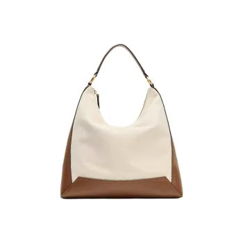 ZARA Cotton Shoulder Bag Tubas Women's Raw White