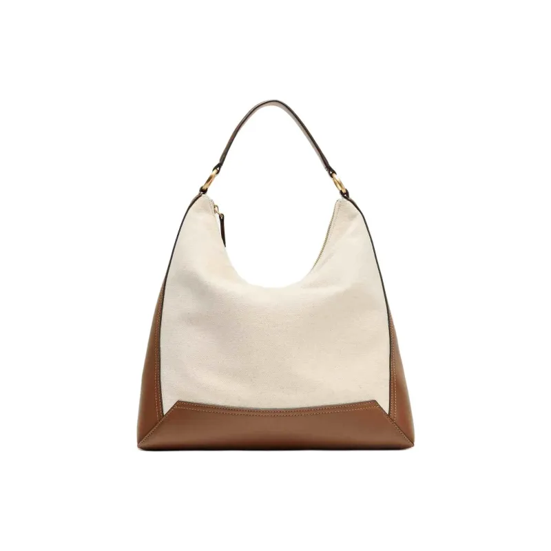 ZARA Cotton Shoulder Bag Tubas Women's Raw White-0
