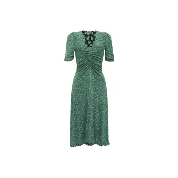 DVF Diane Von Furstenberg FW23 Short-Sleeved Dresses Women's Green