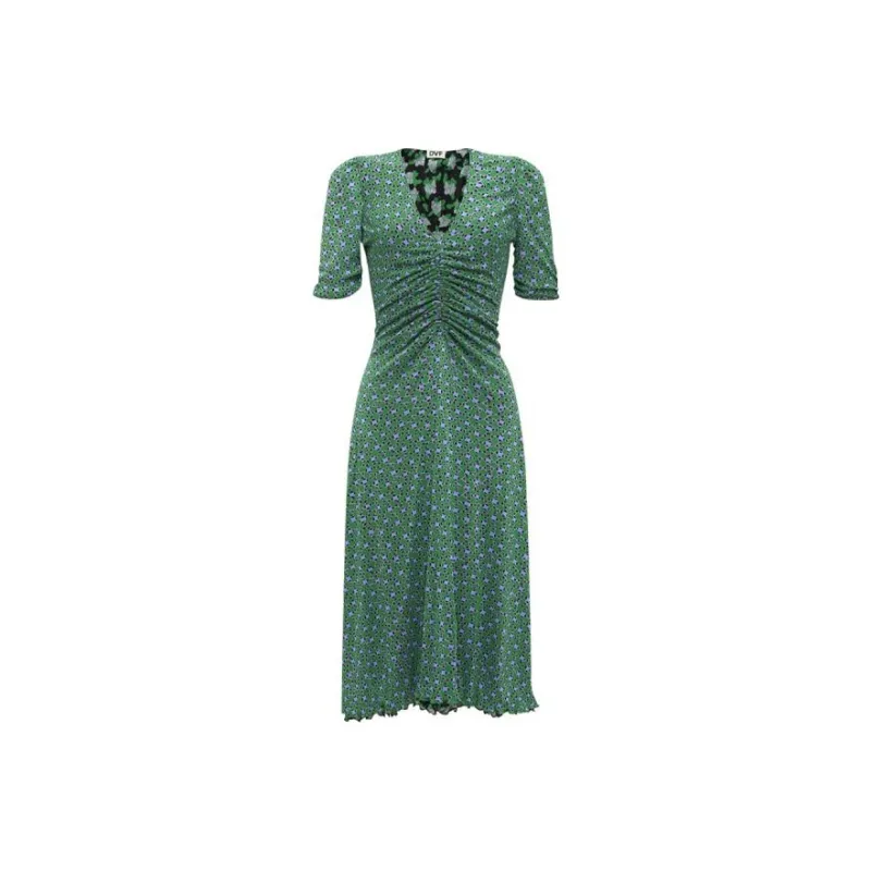 DVF Diane Von Furstenberg FW23 Short-Sleeved Dresses Women's Green-0