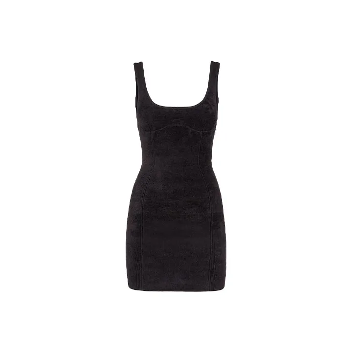 FENDI X Skims Velvet Knit Dress Black-0